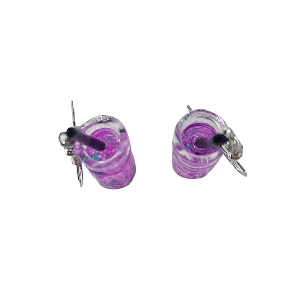 Handcrafted Berry Water Drop Earrings - Picture 5 of 5